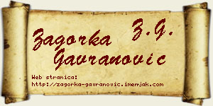 Zagorka Gavranović vizit kartica